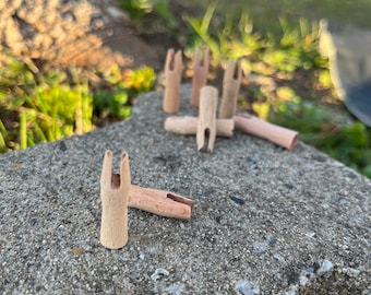 Handmade Wooden Arrow Nock 100 Pcs - Shapely Form - Traditional Ottoman/Turkish Horseback Archery
