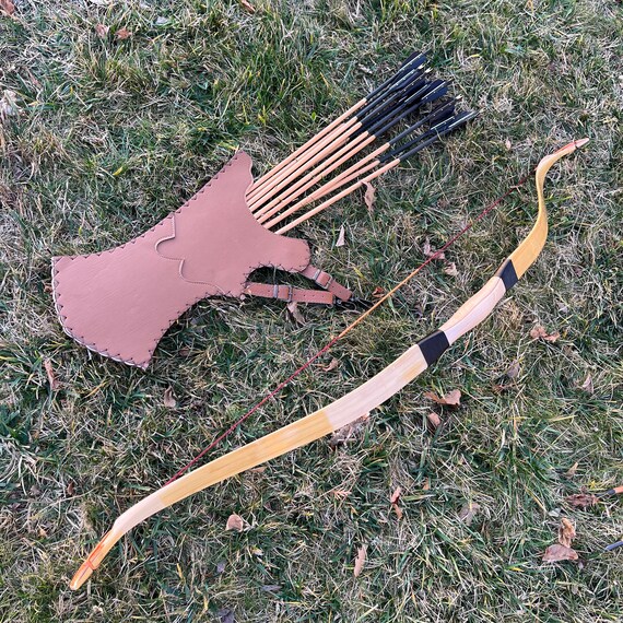Arco Recurvo Mongol Tradicional – Hecho A Mano, 20-50 Libras, Para Caza O Tiro, Diseño Ambidiestro