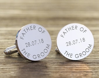 Father Of The Bride / Father Of The Groom / Dad Of All The Walks , Meet Miss Leave Mrs , Personalised Engraved Cufflinks Brides Grooms Dad