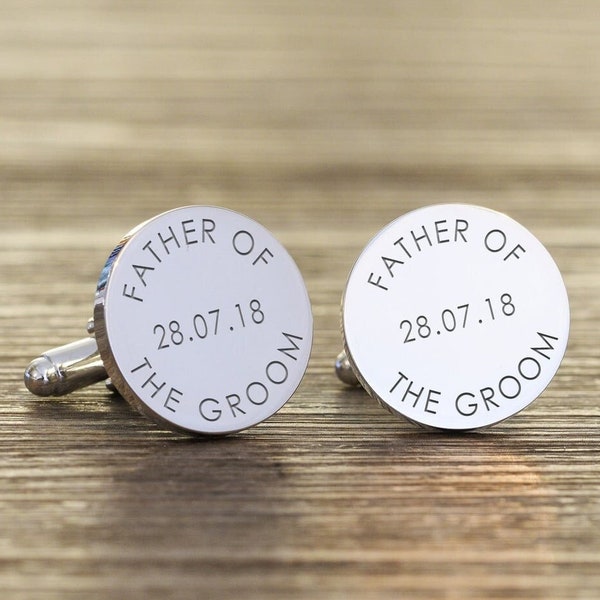 Father Of The Bride / Father Of The Groom / Dad Of All The Walks , Meet Miss Leave Mrs , Personalised Engraved Cufflinks Brides Grooms Dad