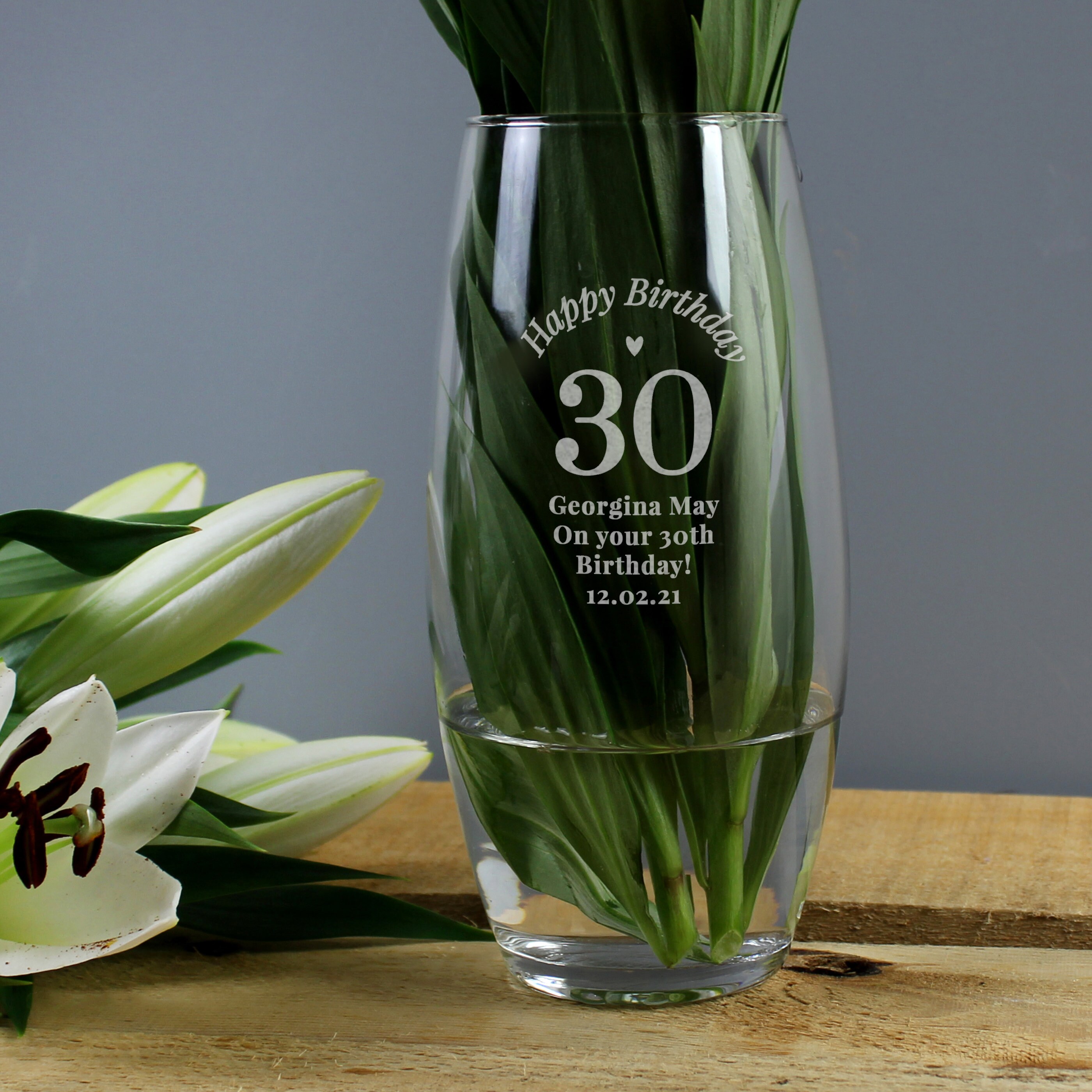 Happy Birthday Personalised Vase Birthday Vase 30th 40th Etsy UK