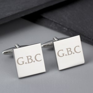 Personalised Square Initials Cufflinks Ideal For Wedding Gifts - Birthday's - Father's Day - Christmas - Valentine's Day - ANY OCCASION