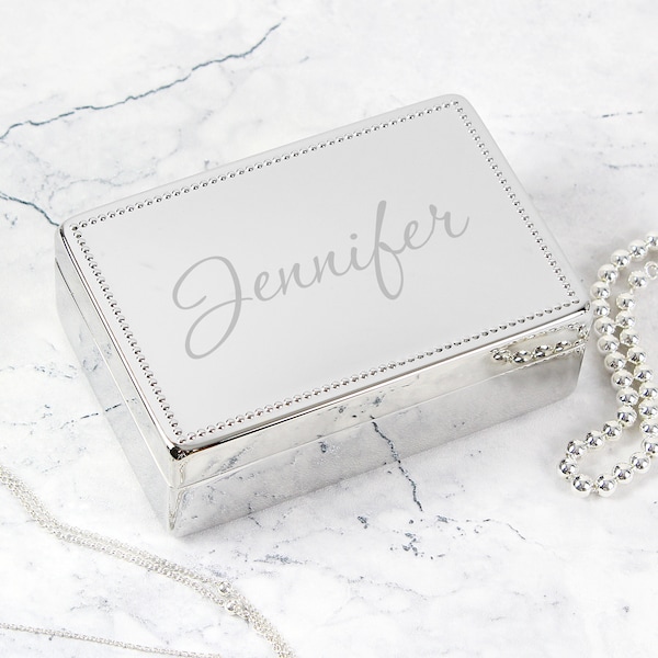 Name Personalised Rectangular Jewellery Box  - Any Name - Mum - Auntie - Nan - 13th - 16th - 18th - 21st - 30th - 40th - 50th - 60th