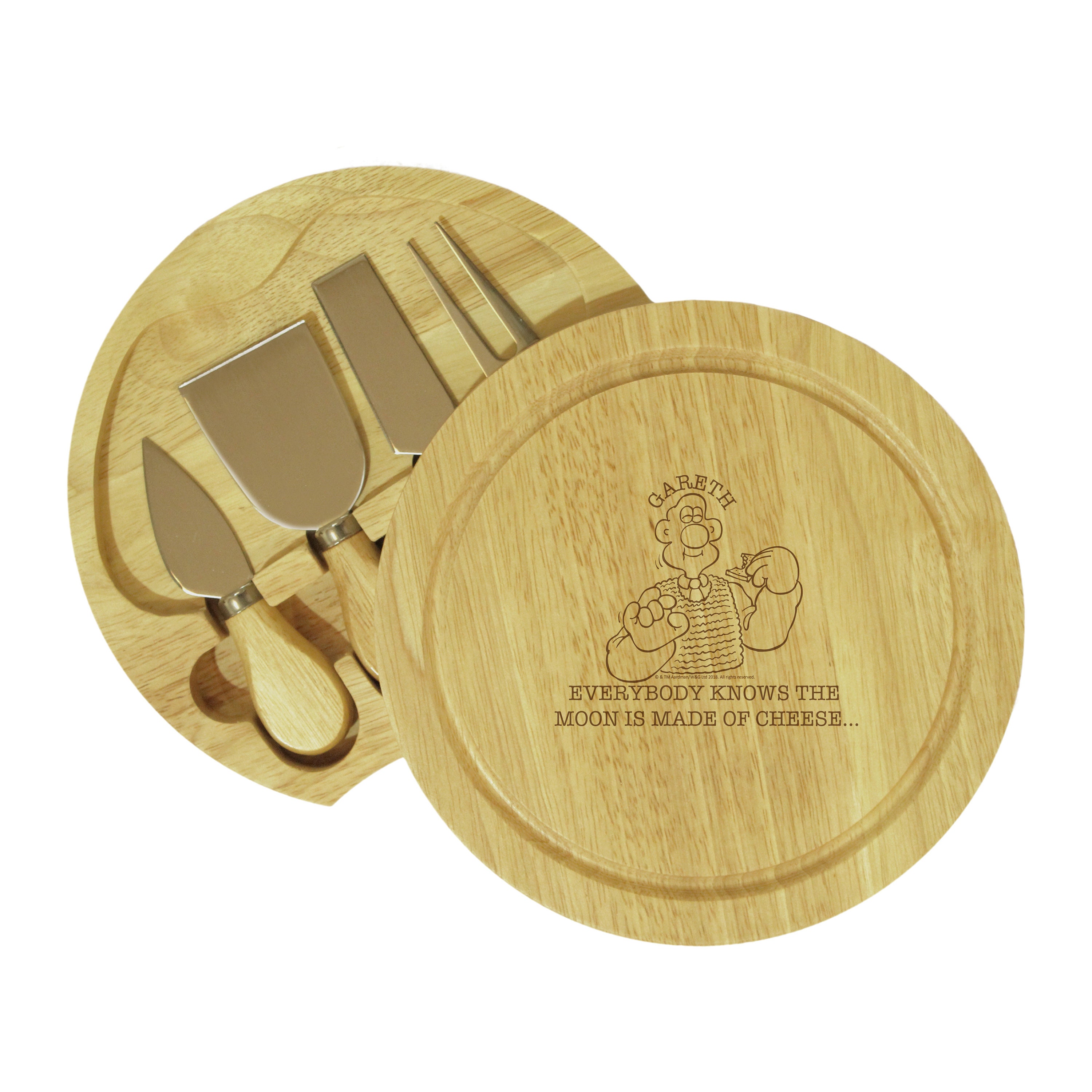 Personalised Wallace & Gromit Moon Made Of Cheese Wooden Etsy