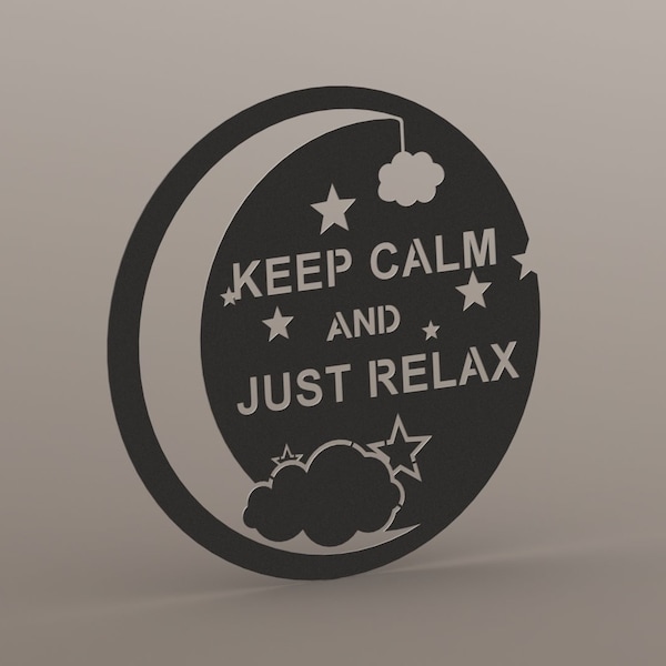 Keep calm dxf, svg, png, pdf file clean cut file for cnc plasma, laser cut and print on t-shirt. Time to sleep. Print on clothes.