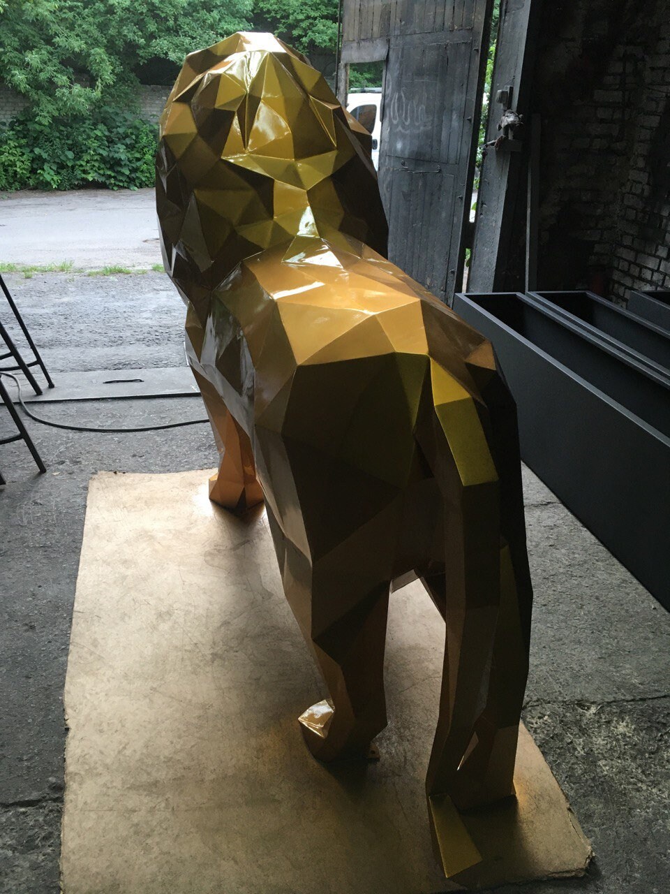 Low Poly Lion, Steel Lion. Lion DXF, LXD Sculptures. Metal