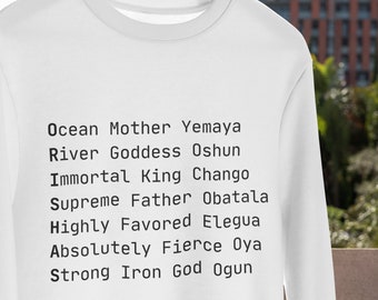 ORISHAS | 7 African Powers | Santeria | IFA | Orisha Protection Power | Santo Sweatshirt Unisex