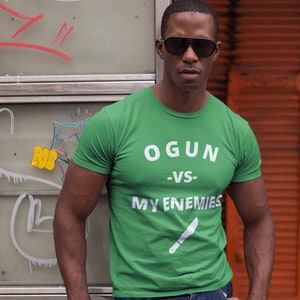 OGUN VS MY enemies Shirt, My God Vs My Enemies Tee, Ogun, Santeria, Orisha Power, Protection Power, Yoruba Tradition