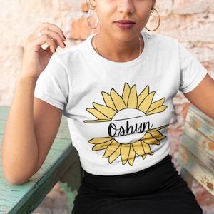 OSHUN tee, iyalorde, oshun shirt, oxum, Ori Ye Ye O, Santeria, Orisha Power, Protection Power, IFA , Yoruba tradition, candomble, isese