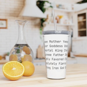 ORISHAS | 7 African Powers | Santeria | IFA | Orisha Protection Power | Santo | Lukumi Plastic Tumbler with Straw
