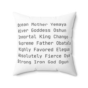 ORISHAS | 7 African Powers | Santeria | IFA | Orisha Protection Power | Santo | Lukumi Square Pillow