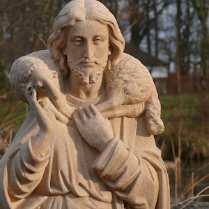 Christ statue made of sandstone, Christmas decoration, home and apartment furnishings, garden decoration, Christmas gift,