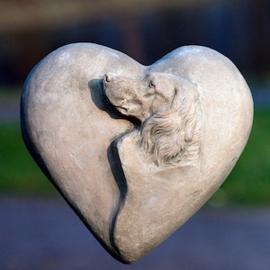 Dog heart | Memorial stone for dogs made of sandstone, gravestone, beloved pet, handmade, high quality,
