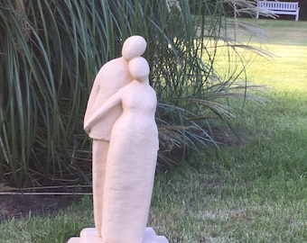 Lovers made of sandstone, gift for her & him, home and apartment furnishings, garden decoration, stele, Christmas time, wedding present