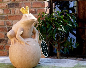 Frog Prince with Golden Crown, High-Quality Garden Decoration, Home and Apartment Furnishings, Christmas Gift, Fantasy, Fairytale Figure