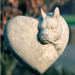 Dog heart | Memorial stone for dogs made of sandstone, gravestone, beloved pet, handmade, high quality,