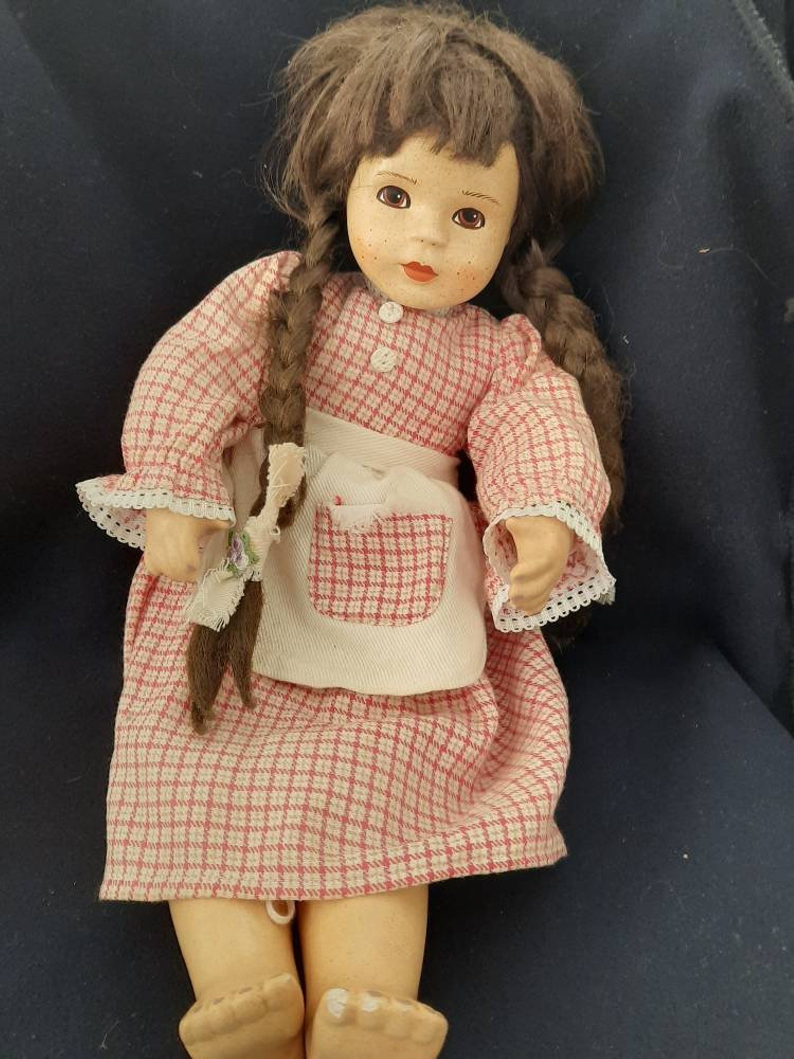 60 Years Old Vintage Ceramic Doll With Real Hair Rare Find Etsy