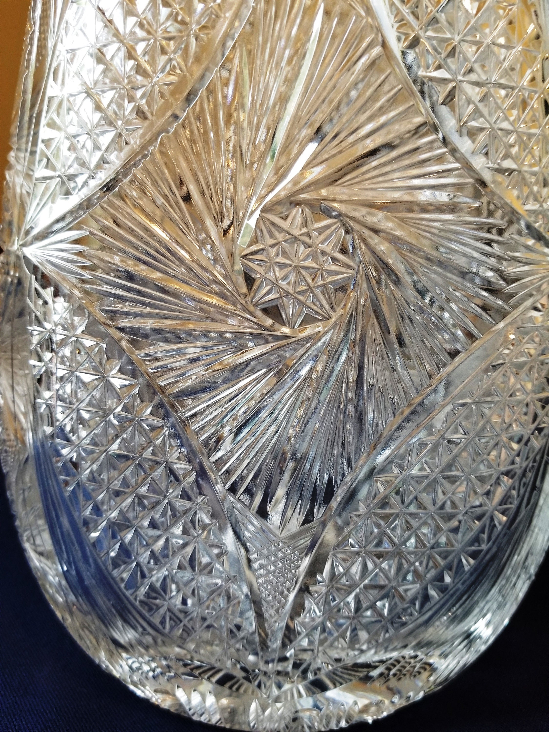 11 Tall Vintage Cut Glass Vase Etsy