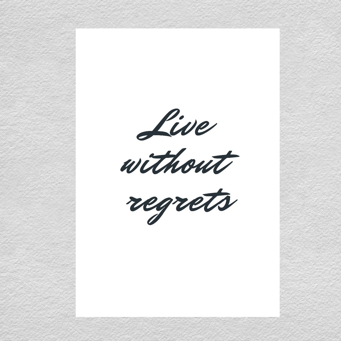 Live Without Regrets Motivational Quotes Printable Wall Art Etsy