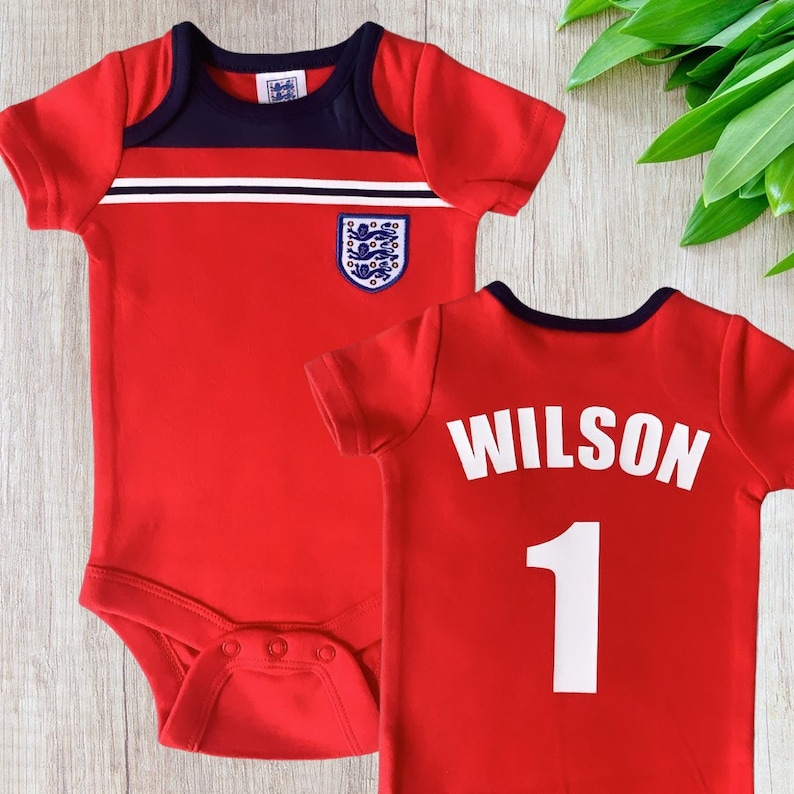 Personalised England Football Baby Grow World Cup 2022 Baby Etsy UK