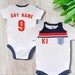 Personalised England Football Baby Grow, World Cup 2022 Baby Bodysuit, Customised England Football Baby Grow, Gift for Babies, Girl, Boy 