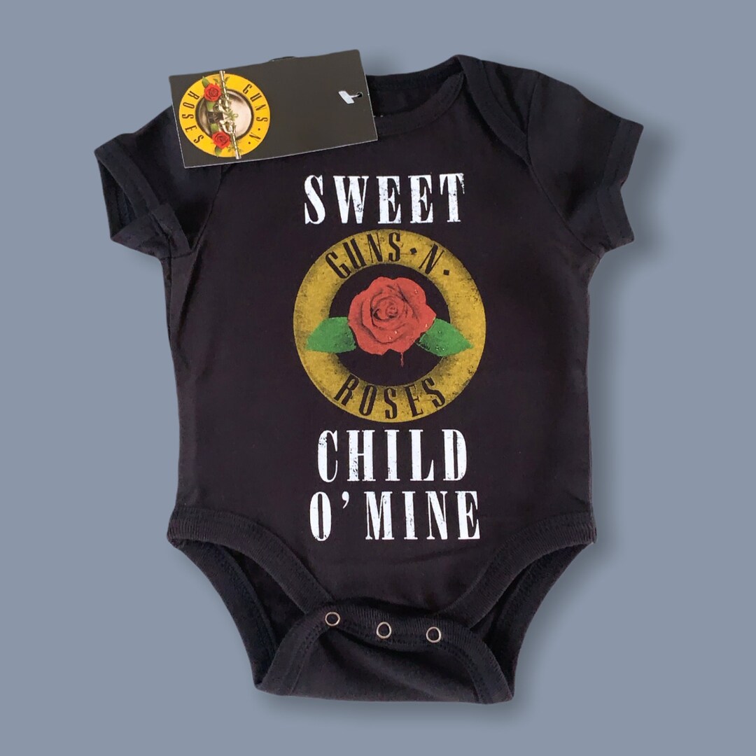 Guns N&#39; Roses Baby Grow, Rock Music Baby Vest, Music Band Baby Bodysuit, Baby Shower Gift, Gift For Newborn Babies, Sweet Child 0&#39;mine grow