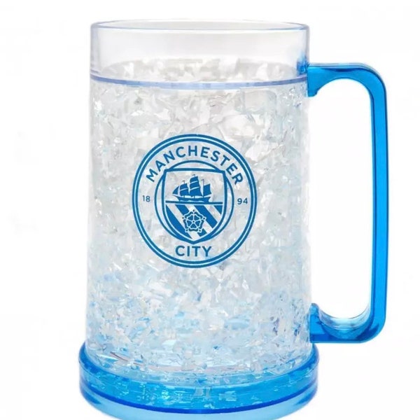 Manchester City Freezer Mug, Man City Football Fan Gift, Plastic Football Mug, Official Manchester City FC Merchandise, Gift For Him