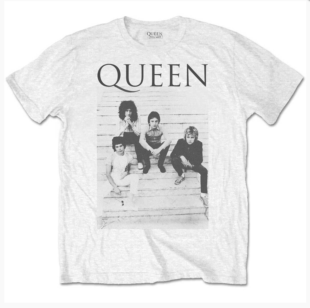 Queen White Tshirt Queen Band Tshirt Offical Queen Etsy