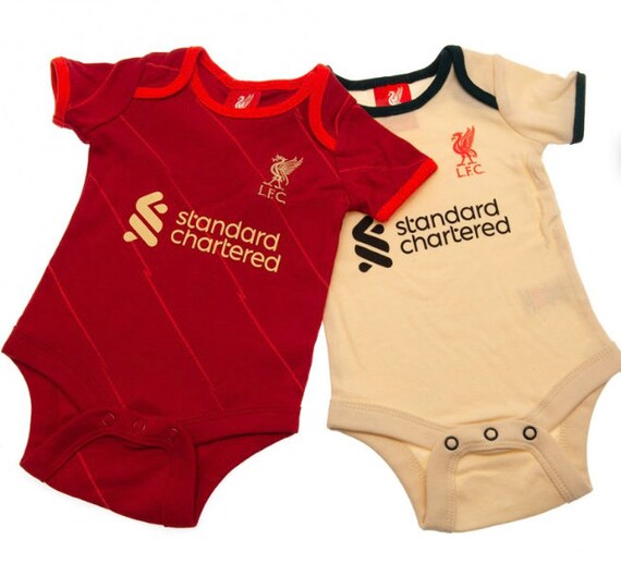Liverpool FC Baby Bodysuit Baby Vest 2 Pack Football Kit Design 20/21 Season 