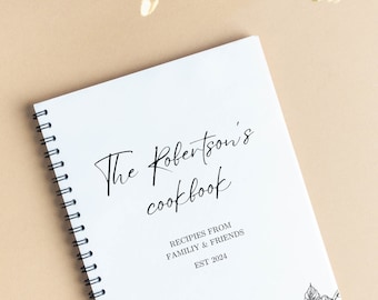 Custom Cookbook Canva Template - gift for weddings, recipes, edit, unique, print, digital, minimal, elegant, personalized