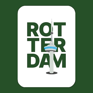 Carte postale Rotterdam | Format A6 | Texte Rotterdam avec illustration Euromast