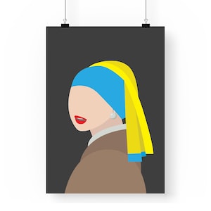 Fille à la perle Impression artistique | Tableau classique de Johannes Vermeer | Impression d'art giclée | Art moderne abstrait | Illustration de dessin animé