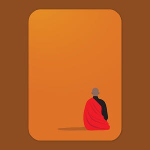 Kaart - Namasté | A6 | Mediterende boeddhistische Monnik | minimalistische abstracte illustratie | Postkaart