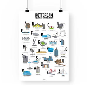 Rotterdam nicknames ABC art print | Giclée Art Print | Dutch buildings illustration