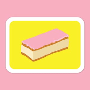 Cartolina - Tompouce / Formato A6 / Illustrazione di un classico dolce olandese / Biglietto di auguri / Piccola stampa artistica / Biglietto di compleanno