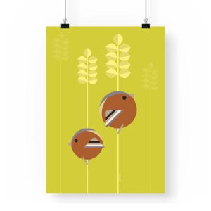 Finches Art print | Giclée Art Print | Garden Bird Illustration | Bird Lover print