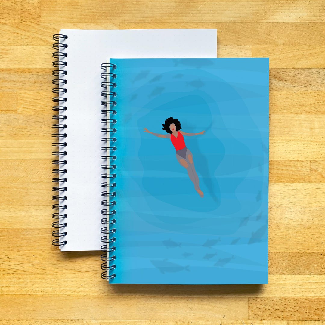 A5 Float A5 Dotted Spiral Notebook: 'float' Illustration, Eco-friendly Journal ...