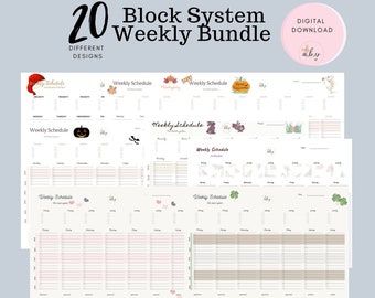 BlOCK SYSTEM Weekly planner (20 Styles)