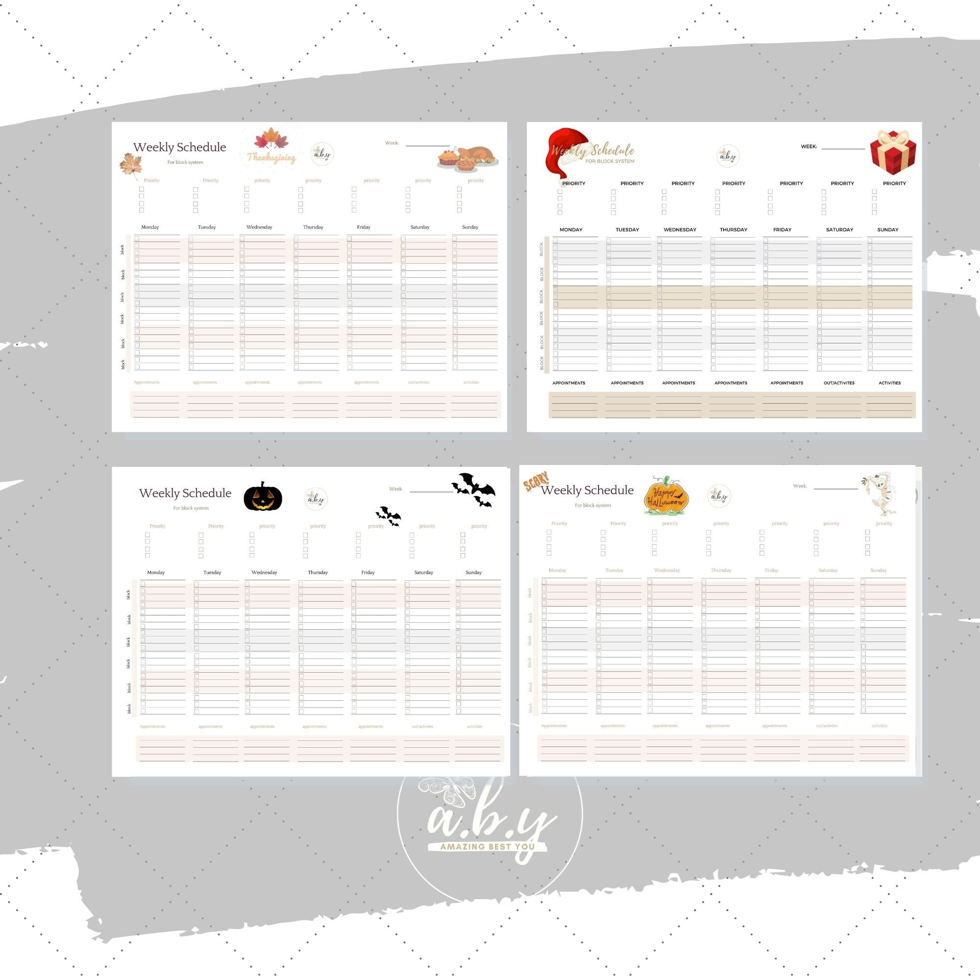 Block SYSTEM Weekly Planner 20 Styles - Etsy