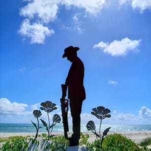ANZAC Silhouette Garden and Pot Plant Stake - garden art, garden stake, ANZAC, remembrance day,