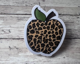 Leopard Sticker, Apple Sticker, Leopard Apple Sticker, Teacher Sticker, Education Sticker, Elementary Sticker, Secondary Sticker