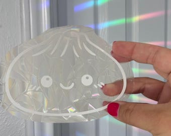 Mystery Dumpling Rainbow  Sun Catcher, Prismatic Window Vinyl Decal