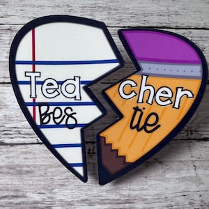Teacher Bestie Heart Puzzle Sticker, Best Friend Sticker, Friend Sticker, BFF Sticker, BF Sticker, Encouragement Sticker, Kind Sticker