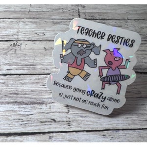Lehrer Besties, lustiger Lehreraufkleber, Lehreraufkleber, Buchaufkleber, süßer Aufkleber, Buchcharakteraufkleber