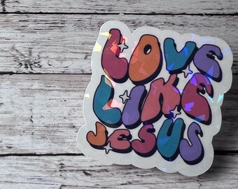 Love Like Jesus Sticker, Retro Sticker, Cute Sticker, Faith Sticker, Christian Sticker, Scripture Sticker, Encouragement Sticker