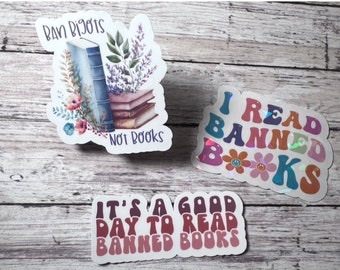 Banned Books Aufkleber, Geschenk für Buchliebhaber, Bibliothekar Aufkleber