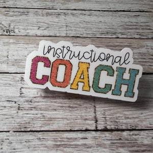 Pegatina de entrenador pedagógico, especialista pedagógico, pegatina de profesor, pegatina moderna, pegatina bonita, letras de chenilla, pegatina de chenilla