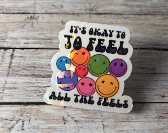 It's Okay to Feel Sticker, Counselor Gift, Laptop Decal