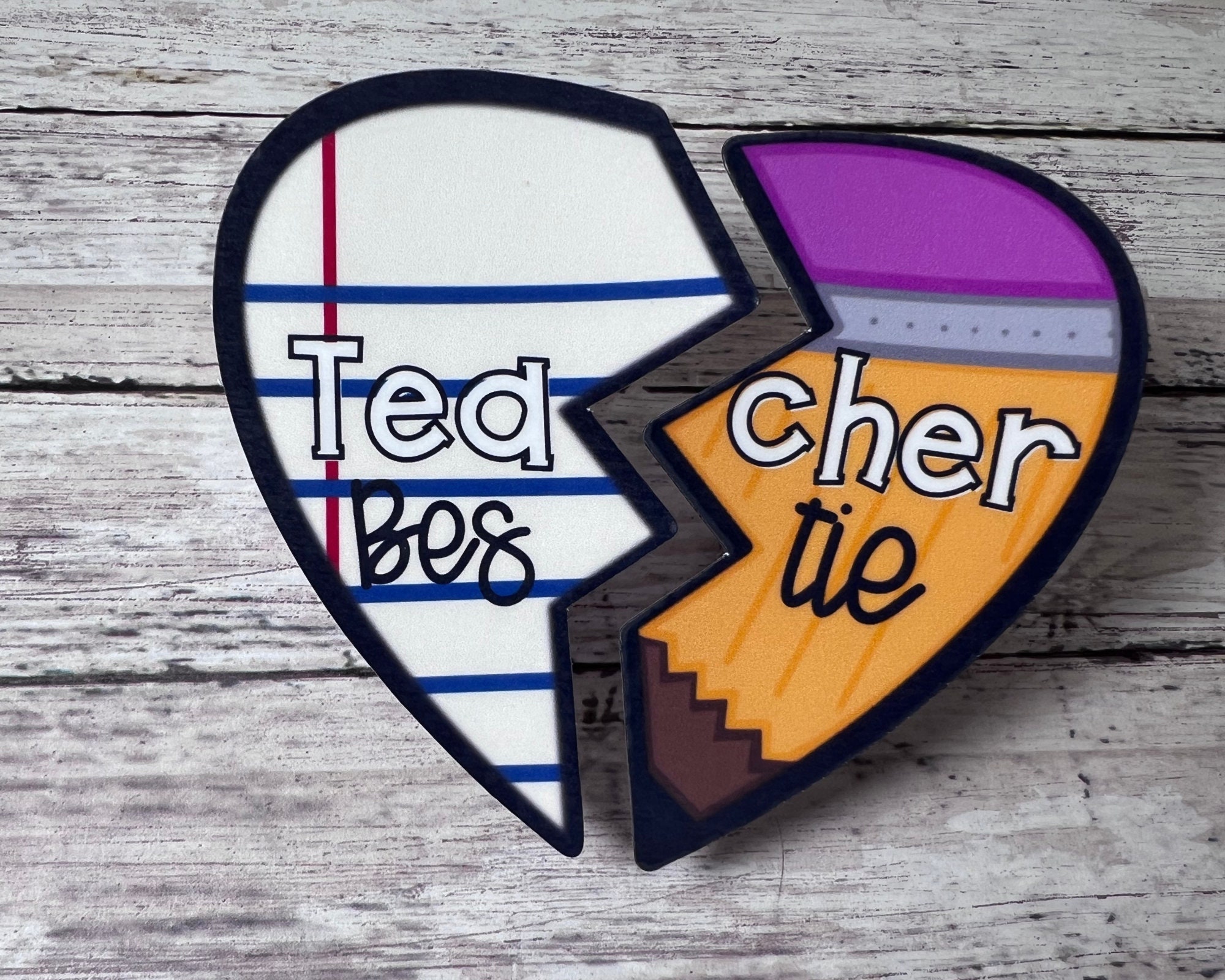 Teacher Bestie Heart Puzzle Sticker, Best Friend Sticker, Friend Sticker, BFF Sticker, BF Sticker, Encouragement Sticker, Kind Sticker