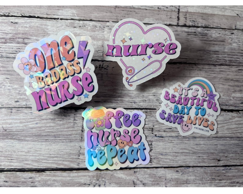 Groovy Nurse Sticker Pack, Flower Stethoscope Decal - Etsy